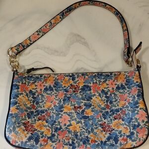 Nanette Lepore Blue Floral Shoulder Bag